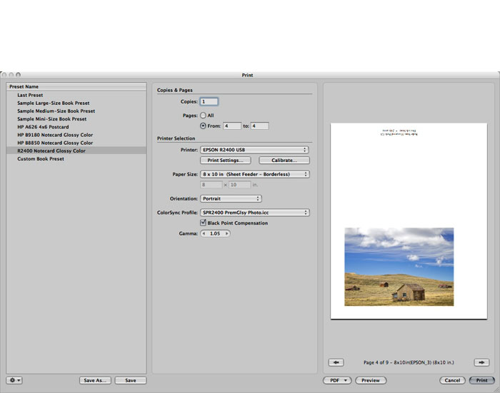 Aperture Print Dialog