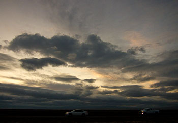 Two Cars at Twilight